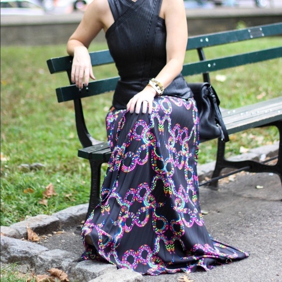 Mara Hoffman Snake Print Maxi Skirt Long Designer Boutique Rare Pleated Pattern - Picture 3 of 14